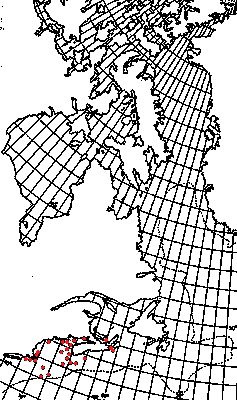 Map of <i>Axius serratus</i> in Canada