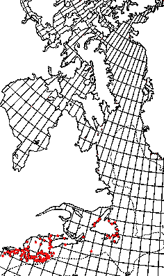 Map of Acadian Hermit-crab in Canada