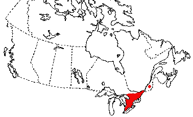 Map of Spotted Turtle in Canada