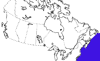 Map of Atlantic ridley in Canada