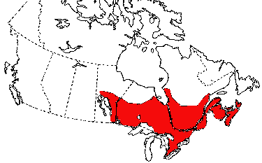 Map of Spring Peeper in Canada