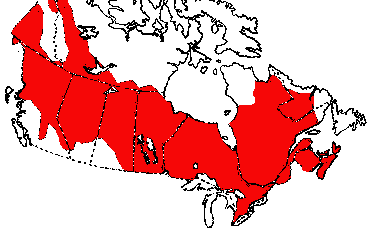 Map of Wood Frog in Canada