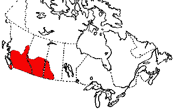 Map of Western Terrestrial Garter Snake in Canada