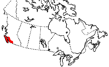 Map of Northwestern Garter Snake in Canada