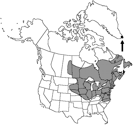 Map of Northern lady fern in Canada