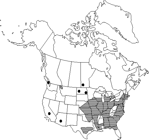 Map of <i>Consolida ajacis</i> in Canada