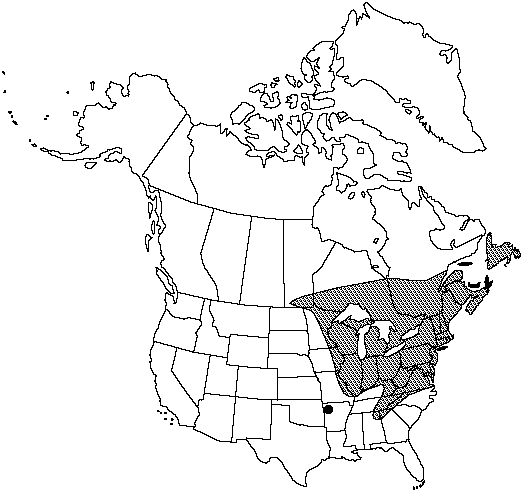 Map of Shining fir-moss in Canada