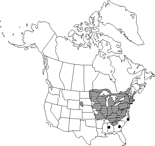 Map of Early meadow-rue, quicksilver-weed in Canada