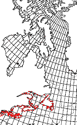Map of Rock crab in Canada