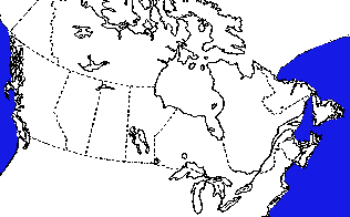 Map of Leatherback Turtle in Canada