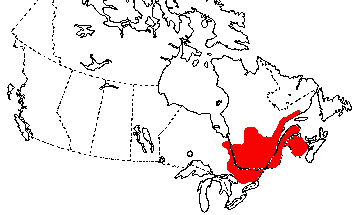 Map of Two-lined Salamander in Canada