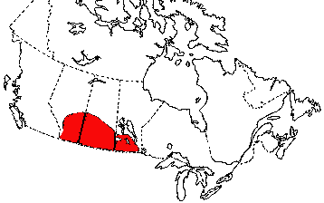 Map of Plaines Garter Snake in Canada