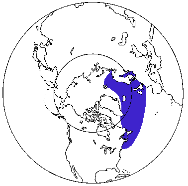 Map of Atlantic White-Sided Dolphin in Canada