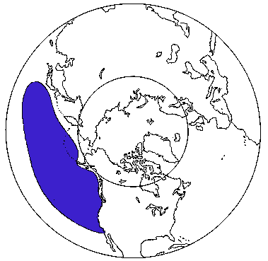 Map of Northern Right-Whale Dolphin in Canada
