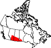 Map of the Prairies ecozone